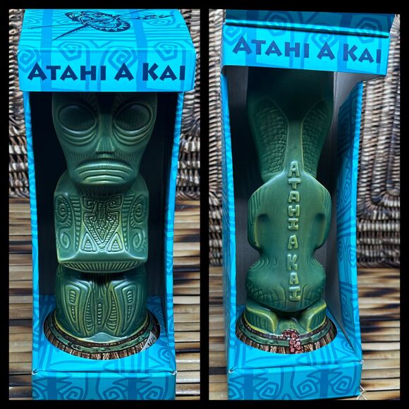 Traders Vic’s Atahi A Kai Now We Eat Tiki Mug Reesenik TV Rum Barrel NEW in BOX - Picture 1 of 14